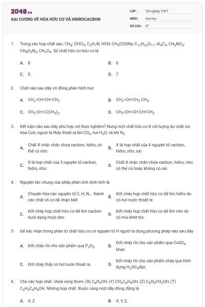 ĐẠI CƯƠNG VỀ HÓA HỮU CƠ VÀ HIĐROCACBON