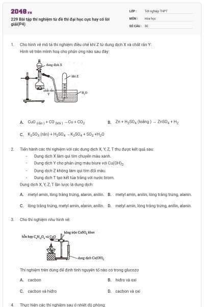 229 Bài tập thí nghiệm từ đề thi đại học cực hay có lời giải(P4)