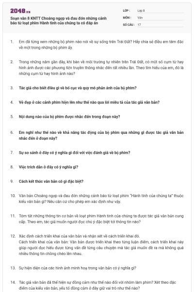 Soạn văn 8 KNTT Choáng ngợp và đau đớn những cảnh báo từ loạt phim Hành tinh của chúng ta có đáp án