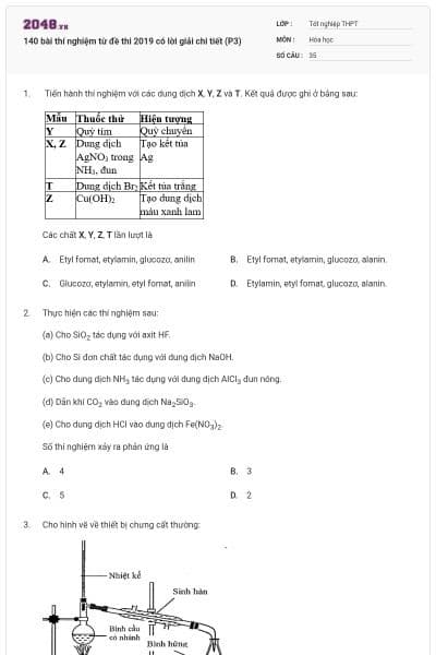 140 bài thí nghiệm từ đề thi 2019 có lời giải chi tiết (P3)