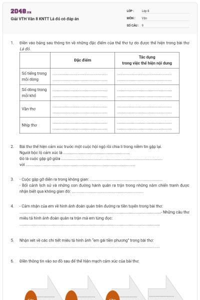 Giải VTH Văn 8 KNTT Lá đỏ có đáp án