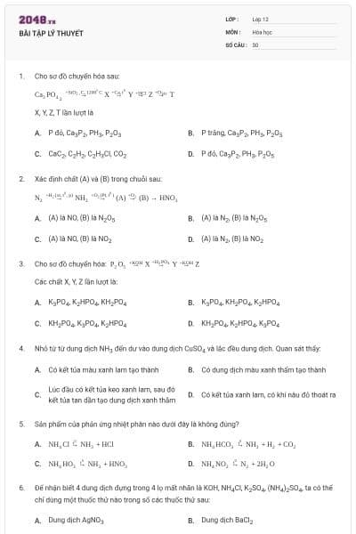 BÀI TẬP LÝ THUYẾT