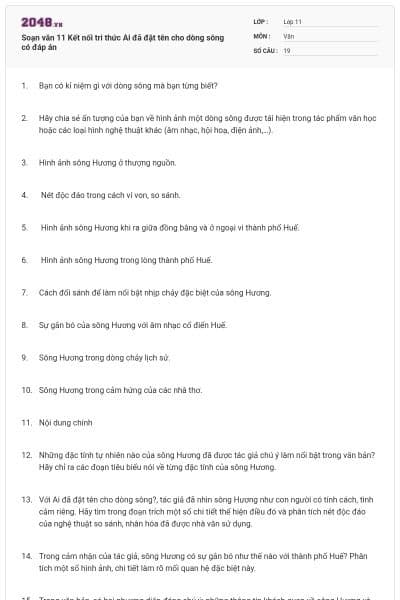 Soạn văn 11 Kết nối tri thức Ai đã đặt tên cho dòng sông có đáp án