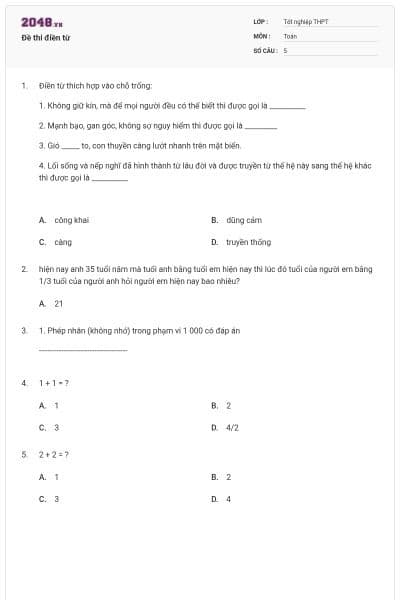 Đề thi điền từ