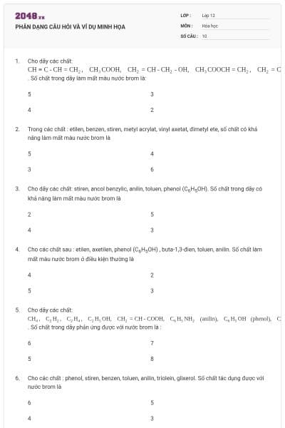 PHÂN DẠNG CÂU HỎI VÀ VÍ DỤ MINH HỌA