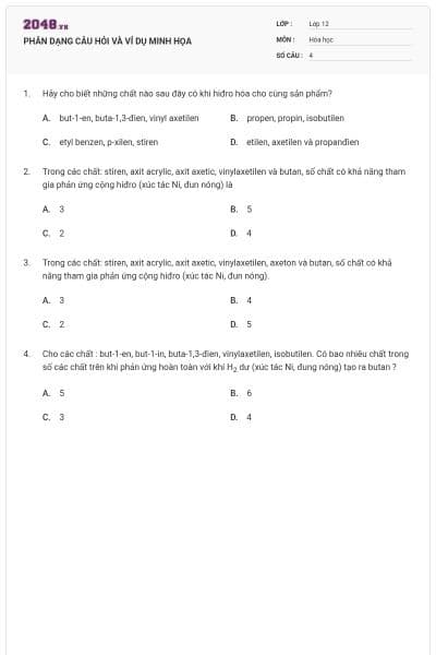 PHÂN DẠNG CÂU HỎI VÀ VÍ DỤ MINH HỌA