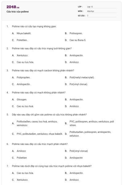 Cấu trúc của polime