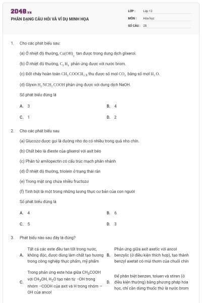 PHÂN DẠNG CÂU HỎI VÀ VÍ DỤ MINH HỌA