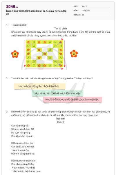 Soạn Tiếng Việt 5 Cánh diều Bài 3: Có học mới hay có đáp án