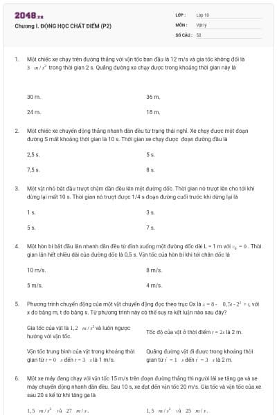 Chương I. ĐỘNG HỌC CHẤT ĐIỂM (P2)