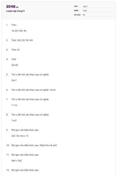 Luyện tập trang 9