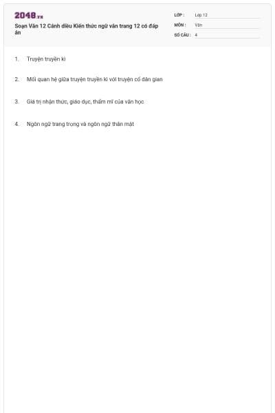 Soạn Văn 12 Cánh diều Kiến thức ngữ văn trang 12 có đáp án