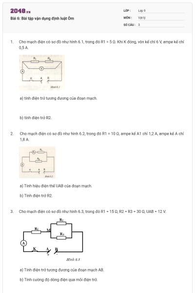 Bài 6: Bài tập vận dụng định luật Ôm
