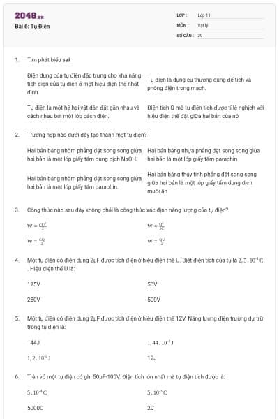 Bài 6: Tụ Điện