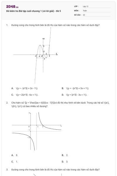 Đề kiểm tra Bài tập cuối chương 1 (có lời giải) - Đề 5