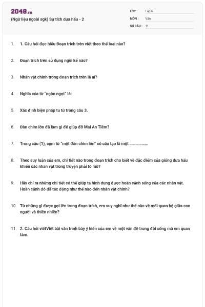 (Ngữ liệu ngoài sgk) Sự tích dưa hấu - 2