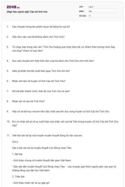 (Ngữ liệu ngoài sgk) Cậu bé tích chu