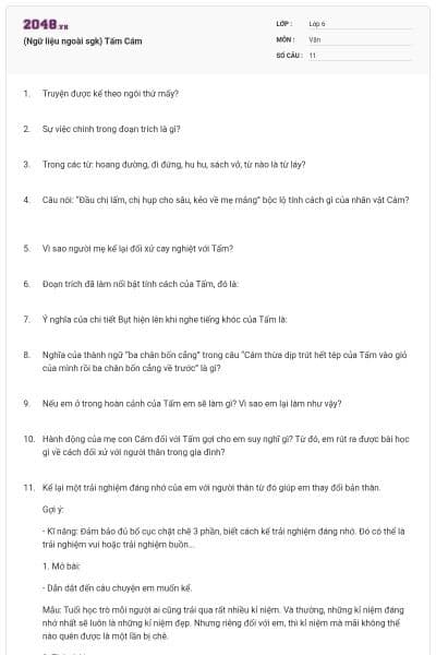 (Ngữ liệu ngoài sgk) Tấm Cám