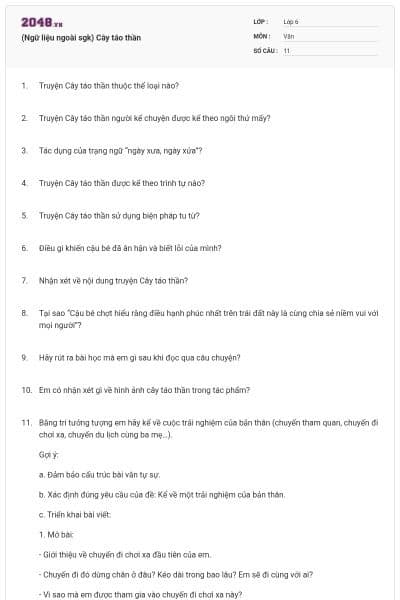(Ngữ liệu ngoài sgk) Cây táo thần
