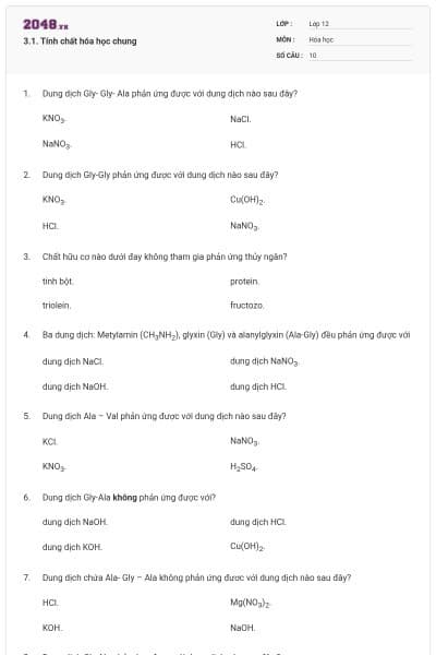 3.1. Tính chất hóa học chung