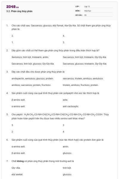 3.2. Phản ứng thủy phân