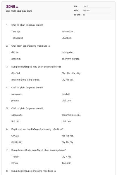 3.3. Phản ứng màu biure