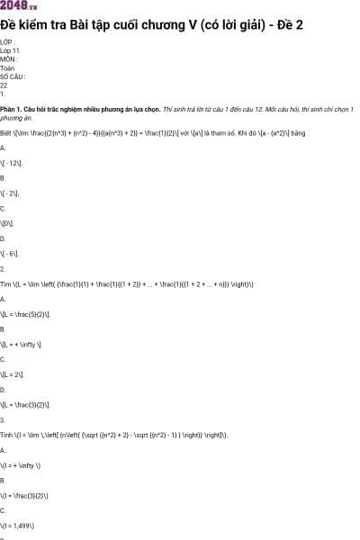 Đề kiểm tra Bài tập cuối chương V (có lời giải) - Đề 2