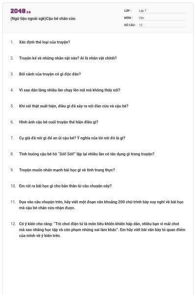 (Ngữ liệu ngoài sgk)Cậu bé chăn cừu