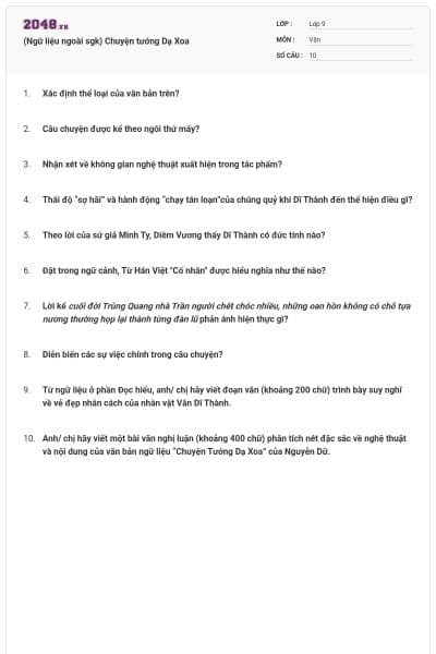 (Ngữ liệu ngoài sgk) Chuyện tướng Dạ Xoa