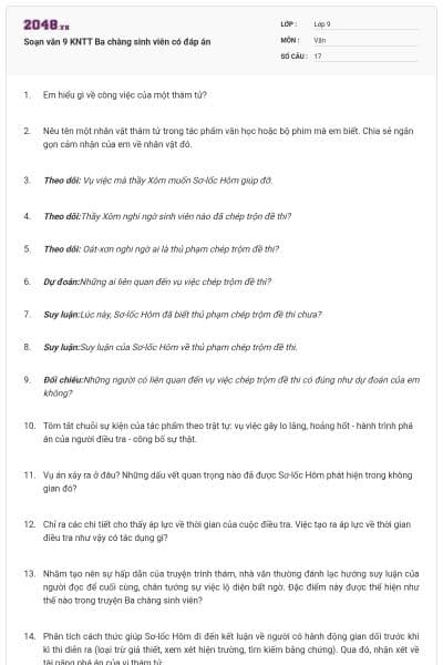 Soạn văn 9 KNTT Ba chàng sinh viên có đáp án