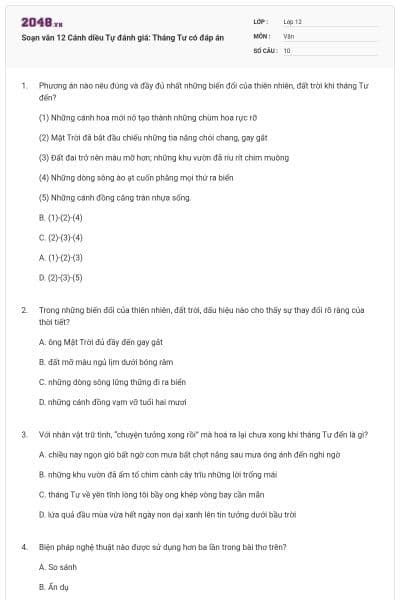 Soạn văn 12 Cánh diều Tự đánh giá: Tháng Tư có đáp án