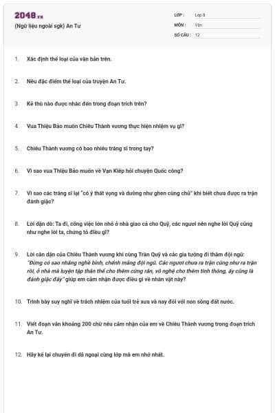 (Ngữ liệu ngoài sgk) An Tư