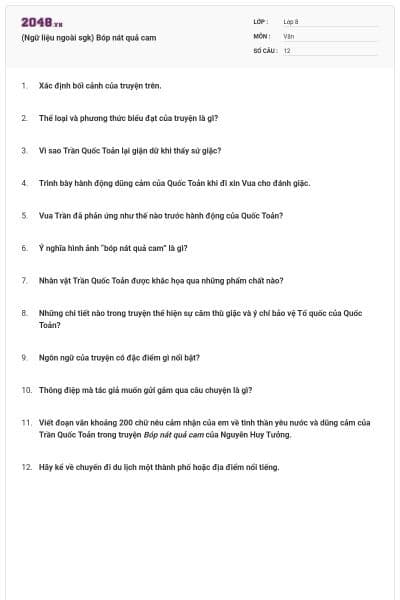 (Ngữ liệu ngoài sgk) Bóp nát quả cam