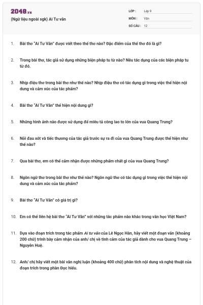 (Ngữ liệu ngoài sgk) Ai Tư vãn