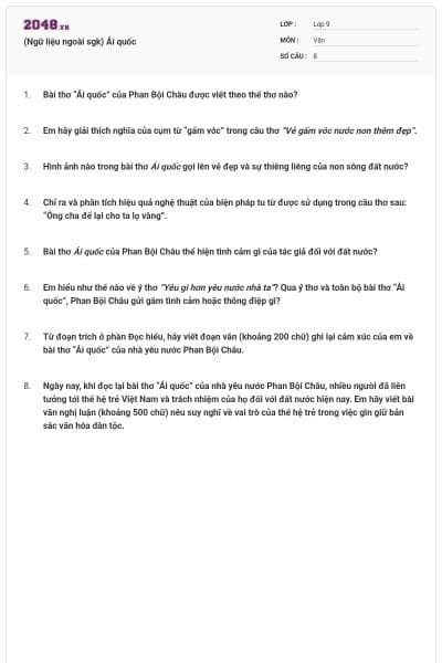 (Ngữ liệu ngoài sgk) Ái quốc