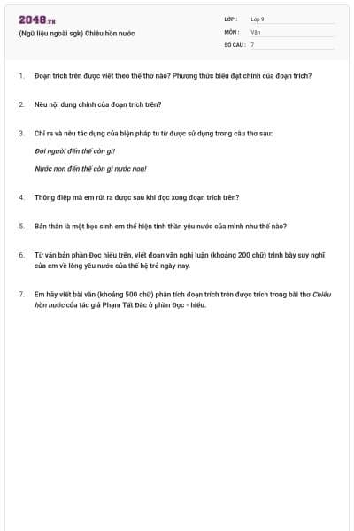 (Ngữ liệu ngoài sgk) Chiêu hồn nước