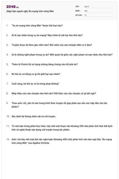 (Ngữ liệu ngoài sgk) Án mạng trên sông Nile