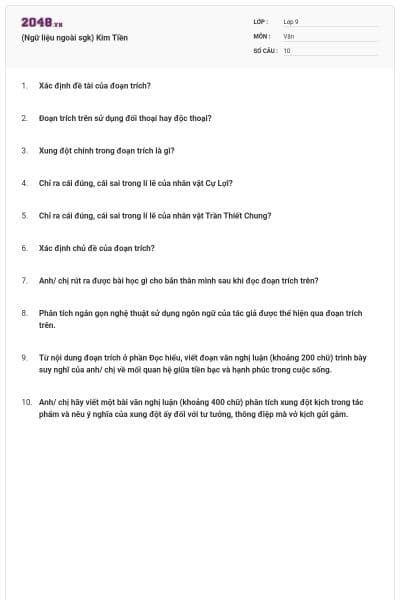 (Ngữ liệu ngoài sgk) Kim Tiền