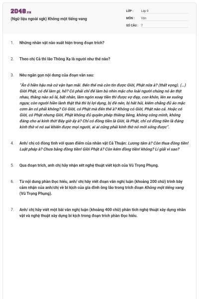 (Ngữ liệu ngoài sgk) Không một tiếng vang