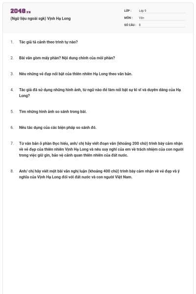 (Ngữ liệu ngoài sgk) Vịnh Hạ Long