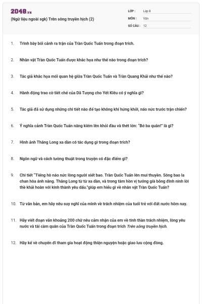 (Ngữ liệu ngoài sgk) Trên sông truyền hịch (2)