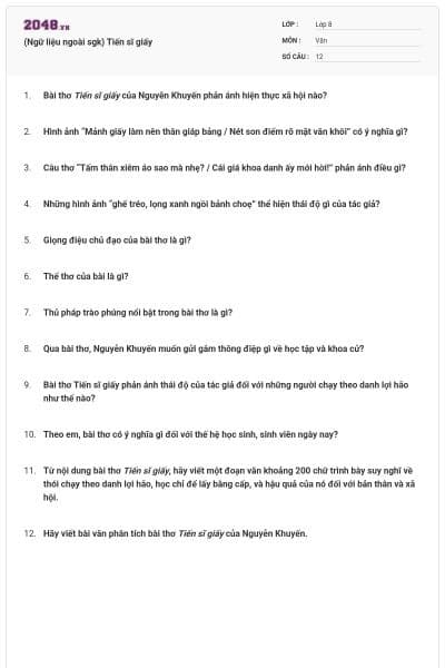 (Ngữ liệu ngoài sgk) Tiến sĩ giấy