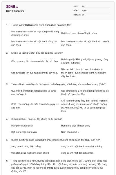 Bài 19: Từ trường