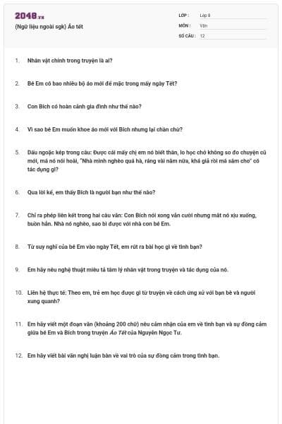 (Ngữ liệu ngoài sgk) Áo tết