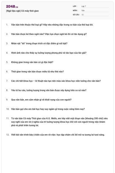 (Ngữ liệu sgk) Cỗ máy thời gian