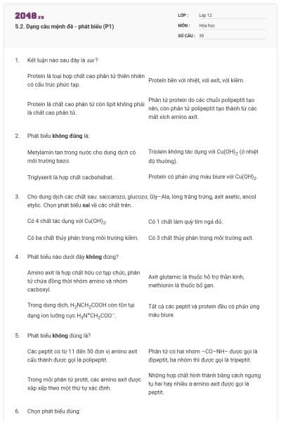 5.2. Dạng câu mệnh đề - phát biểu (P1)