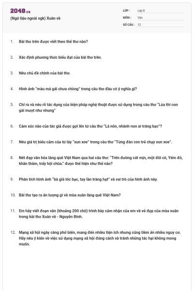 (Ngữ liệu ngoài sgk) Xuân về