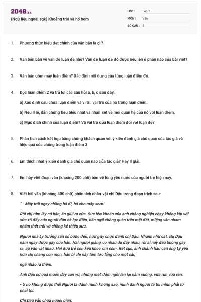 (Ngữ liệu ngoài sgk) Khoảng trời và hố bom