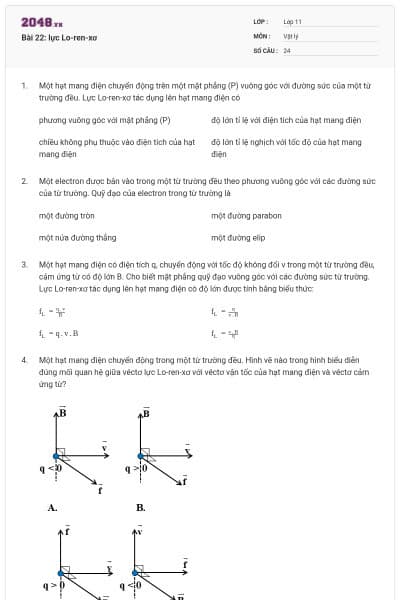 Bài 22: lực Lo-ren-xơ