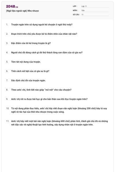 (Ngữ liệu ngoài sgk) Nhu nhược